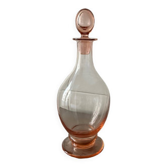 Pink glass carafe