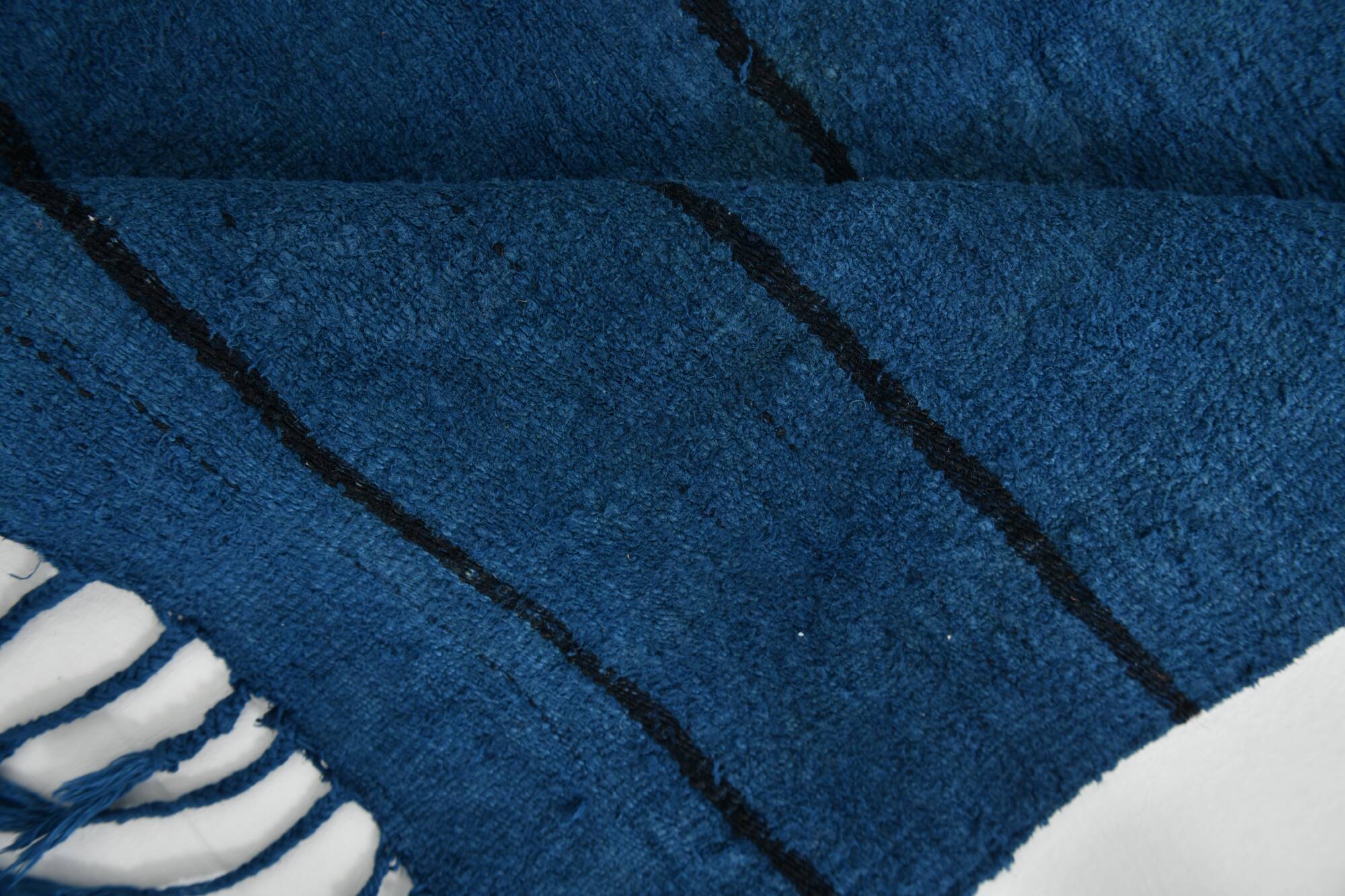 Mid Century Modern Blue Vintage Rug, 147x222Cm