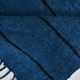 Mid Century Modern Blue Vintage Rug, 147x222Cm