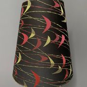 Danish Teak floor lamp with Black and Red , Yellow shade 1960s