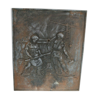 Cast iron fireplace plate