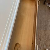 Vintage chest of drawers in wood and golden brass handles