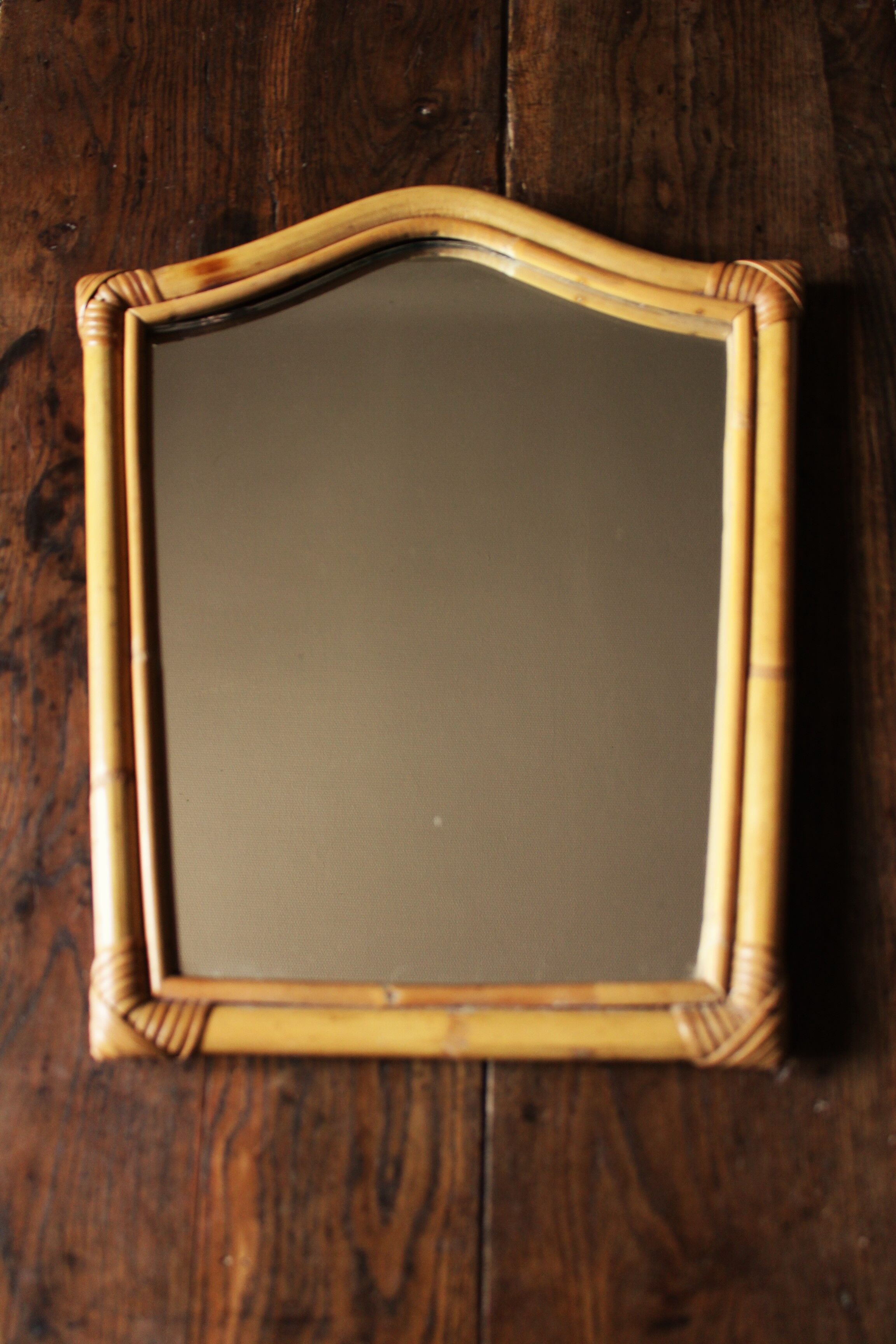 Vintage Mirror Light wood bamboo way