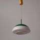 Suspension en métal vert et verre opale, années 1960, Germany