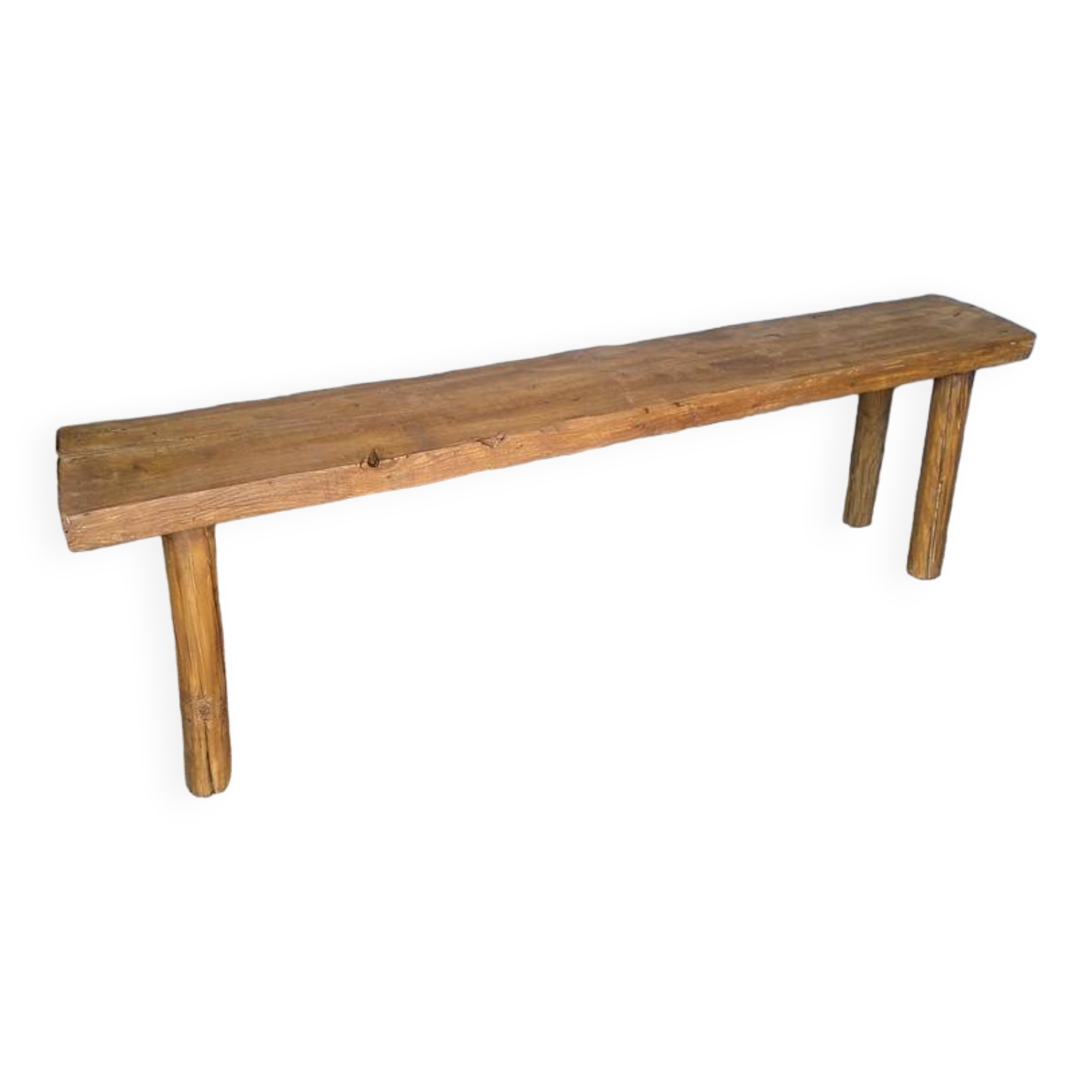 Bench 144 cm old patinated solid wood