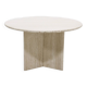 Large Italian Modern Round Travertine Dining Table 1970s
