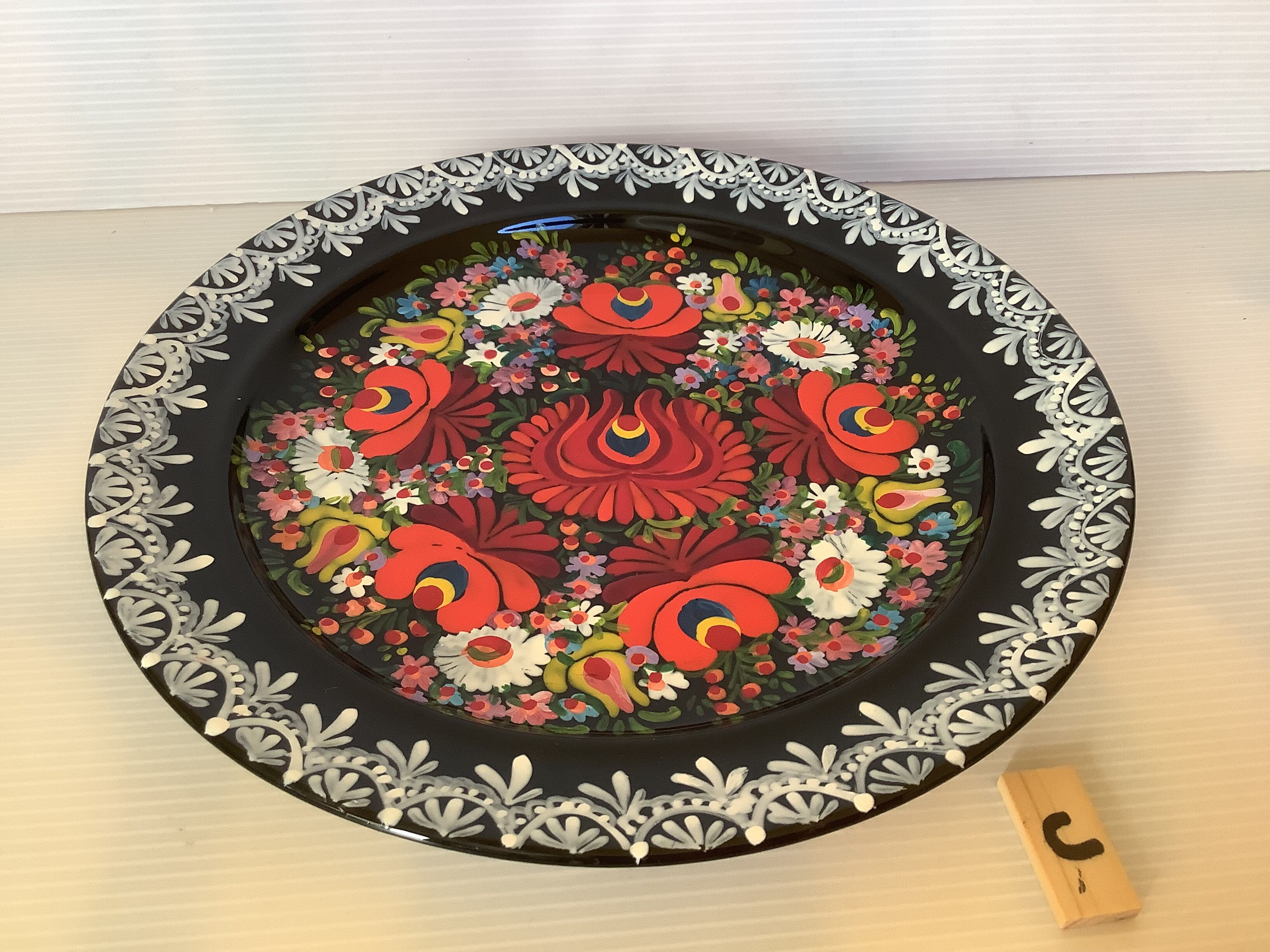 Hand-painted Russian embossed plate