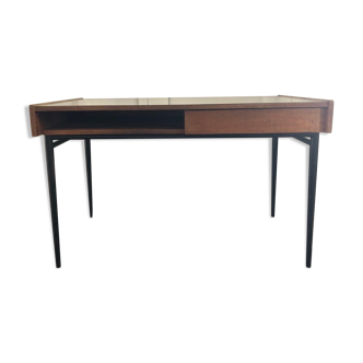Bureau en bois massif et plaqué avec un plateau stratifié