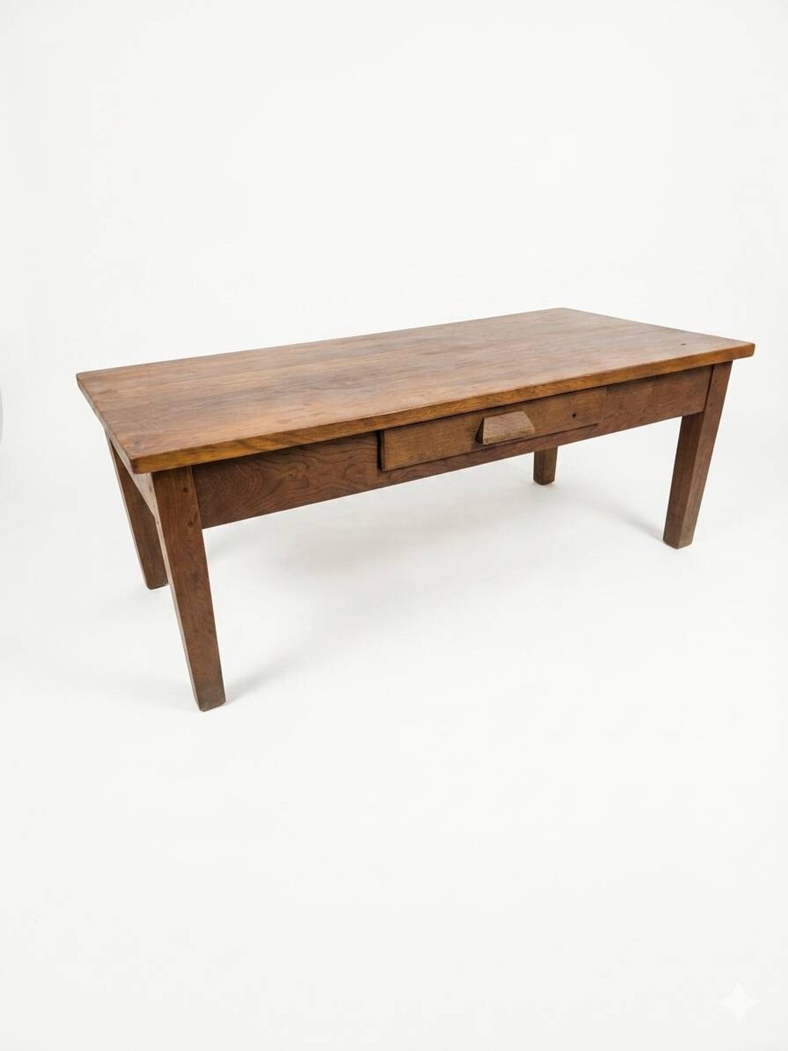 Antique solid oak coffee table, 130cm L