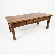Antique solid oak coffee table, 130cm L