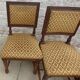 3 antique style chairs with velvet seats and backrests