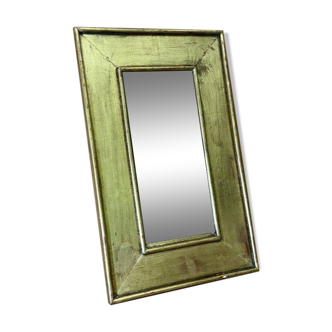 miroir bois ancien feuille d or