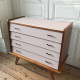 Vintage chest of drawers revisited in Setting Plaster from Farrow & Ball
