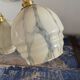 Pair of art deco wall lamps in marbled opaline