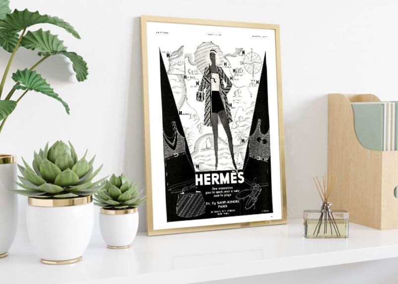 Vintage 1930s poster - advertising print - hermes