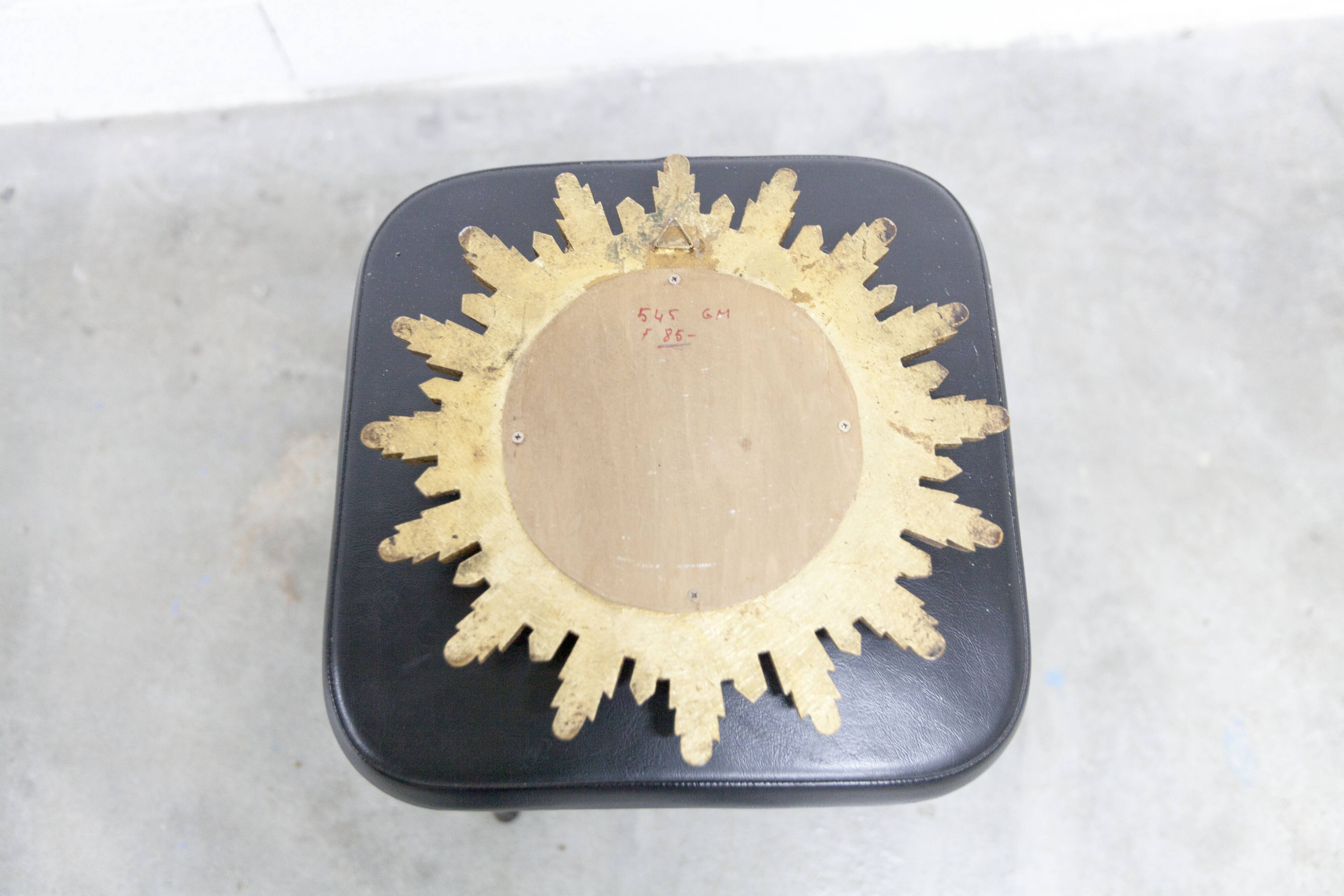 Vintage 1970s convex witch's eye sunburst mirror