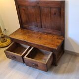 Nineteenth century oak church chest bench