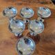 6 stainless steel ice cream cups 1970