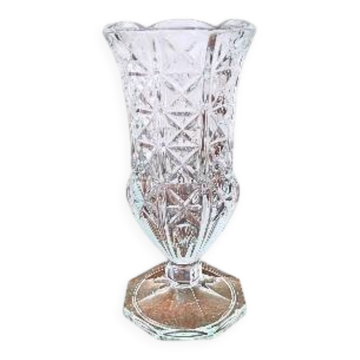 Vase Art déco Fidenza en verre pressé, Italie années 1930