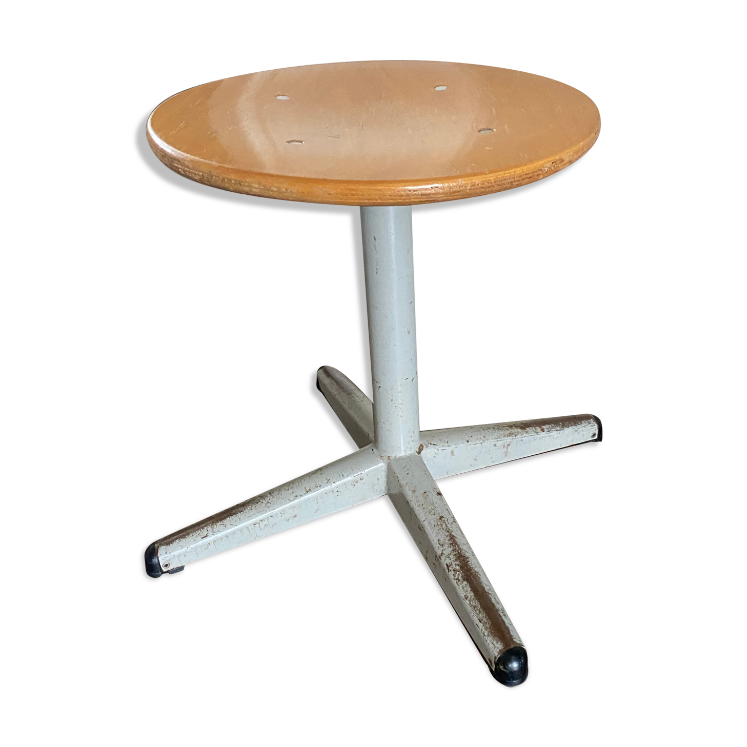 Vintage Industrial Height Adjustable Swivel Stool, 1960s