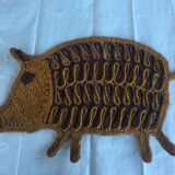 Trio of vintage rope animals table mats