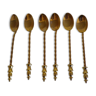 6 teaspoons, guaranteed fine gold EMF, original box -1950-