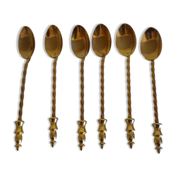 6 teaspoons, guaranteed fine gold EMF, original box -1950-
