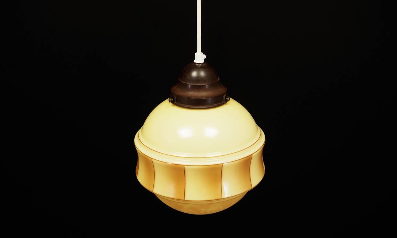 Glass pendant lamp, Danish design, 1970s, production: Denmark