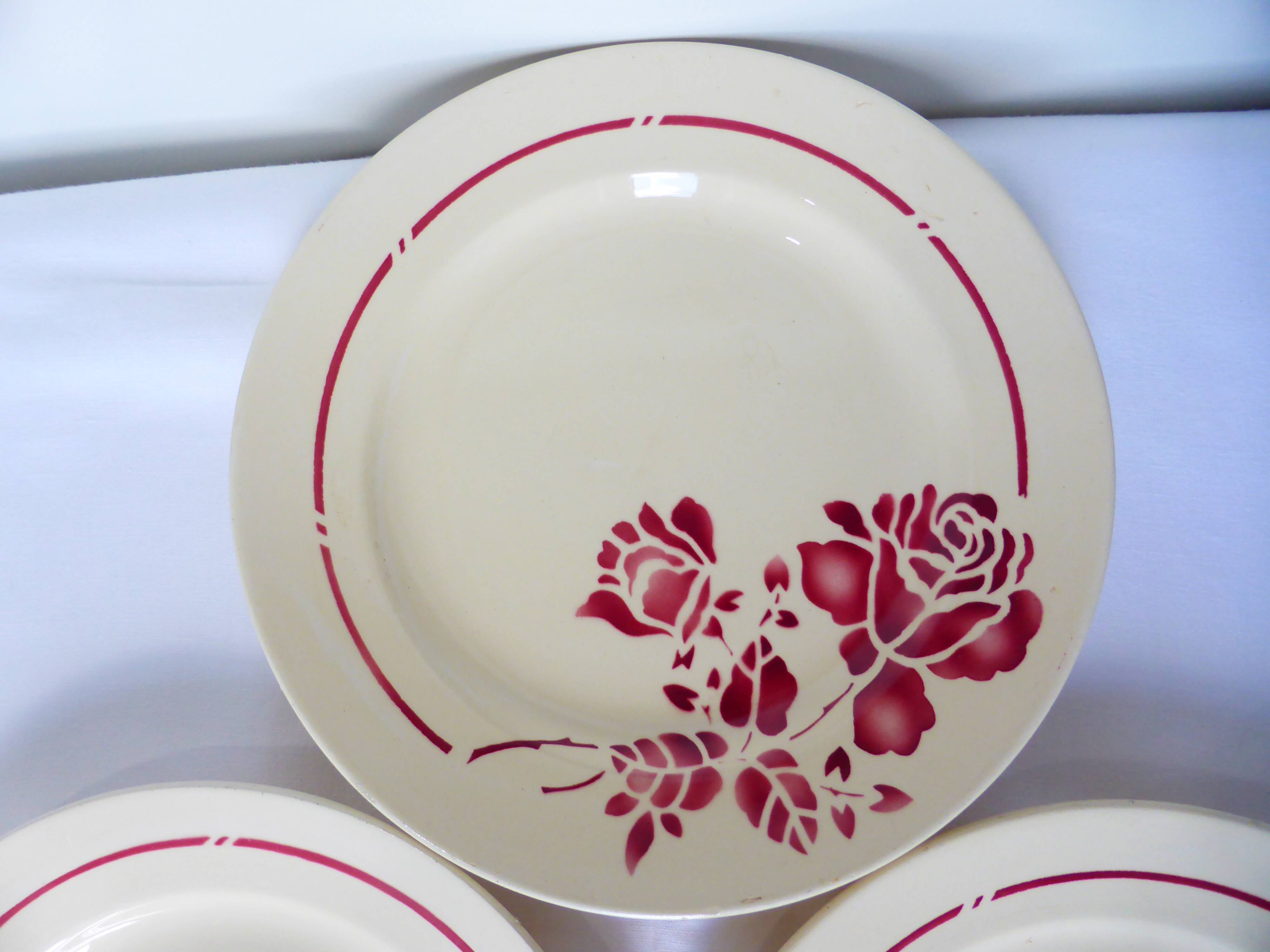 3 vintage dessert plates from St Amand 220614
