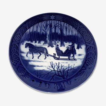 Assiette de Noël 1984, porcelaine de Royal Copenhagen