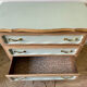 Vintage chest of drawers 3 drawers raw wood and sage green