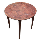 Table ronde en bois cerclée ancienne