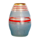 Vase year 50/60 blue granite glass, golden red stripes