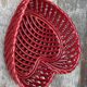Heart-shaped woven ceramic basket/empty pocket Vallauris 50's