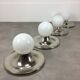 4 Lightball Achille Castiglioni wall lamps for Flos, large chrome models
