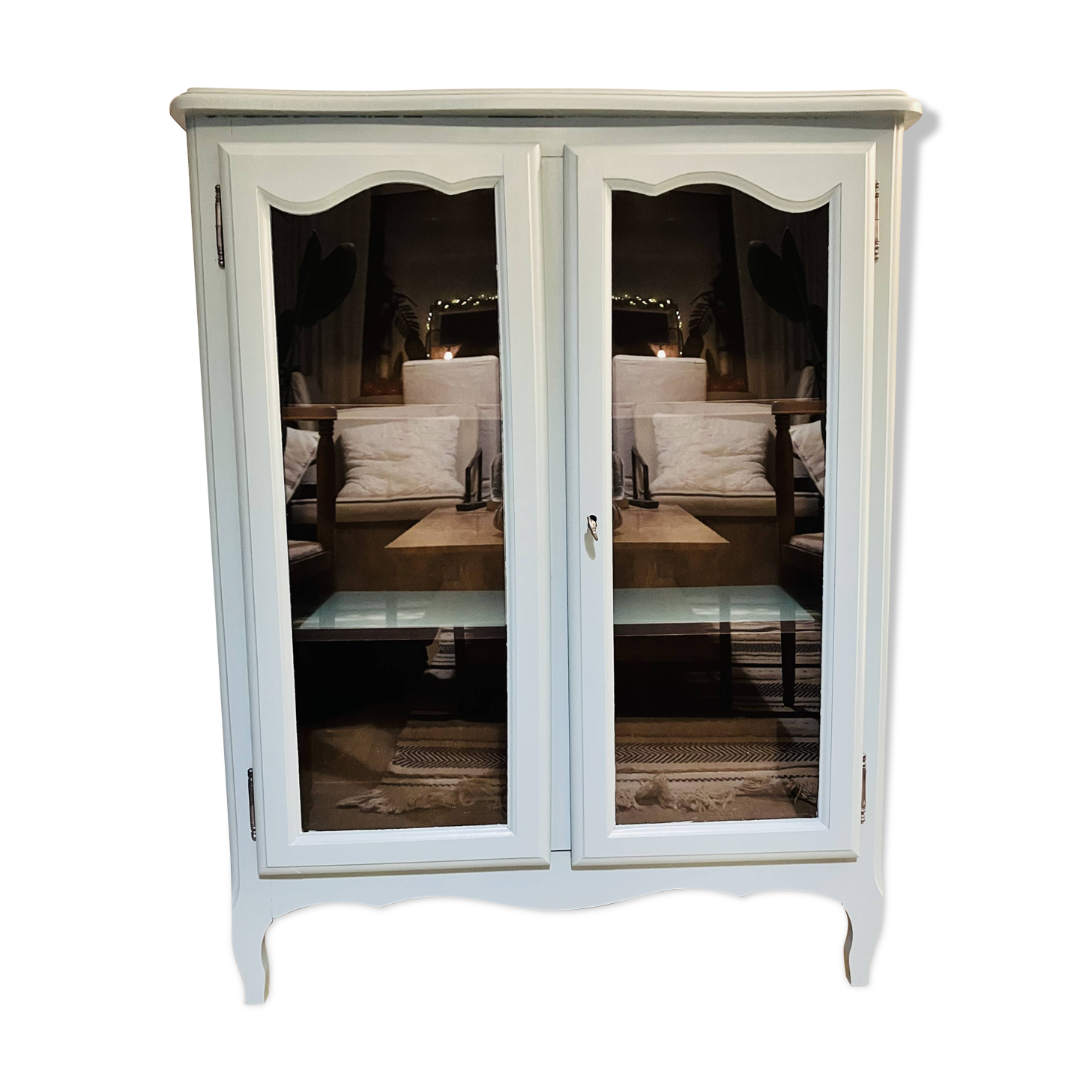 Painted wooden glass library