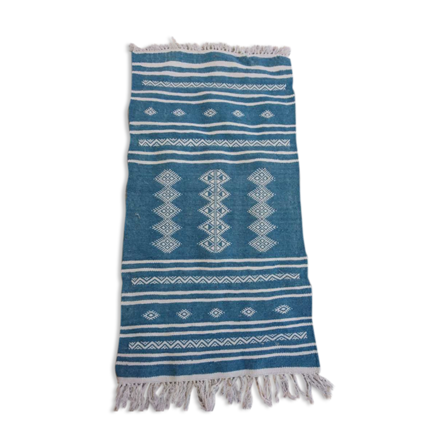 Blue in pure wool kilim rug