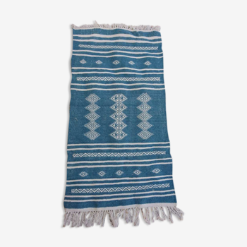 Blue in pure wool kilim rug