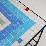 Mid-century mosaic coffee table with metal frame, France
