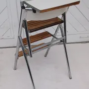 Wood and formica step stool chair