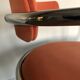 Victoria chair 70s chrome structure and terracotta-colored alacantara fabrics