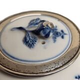 Antique German Porcelain Meissen Zwiebelmunster Teapot with silver, mid 180