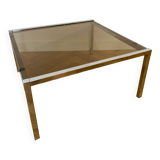 Glass and metal coffee table in the 70s
