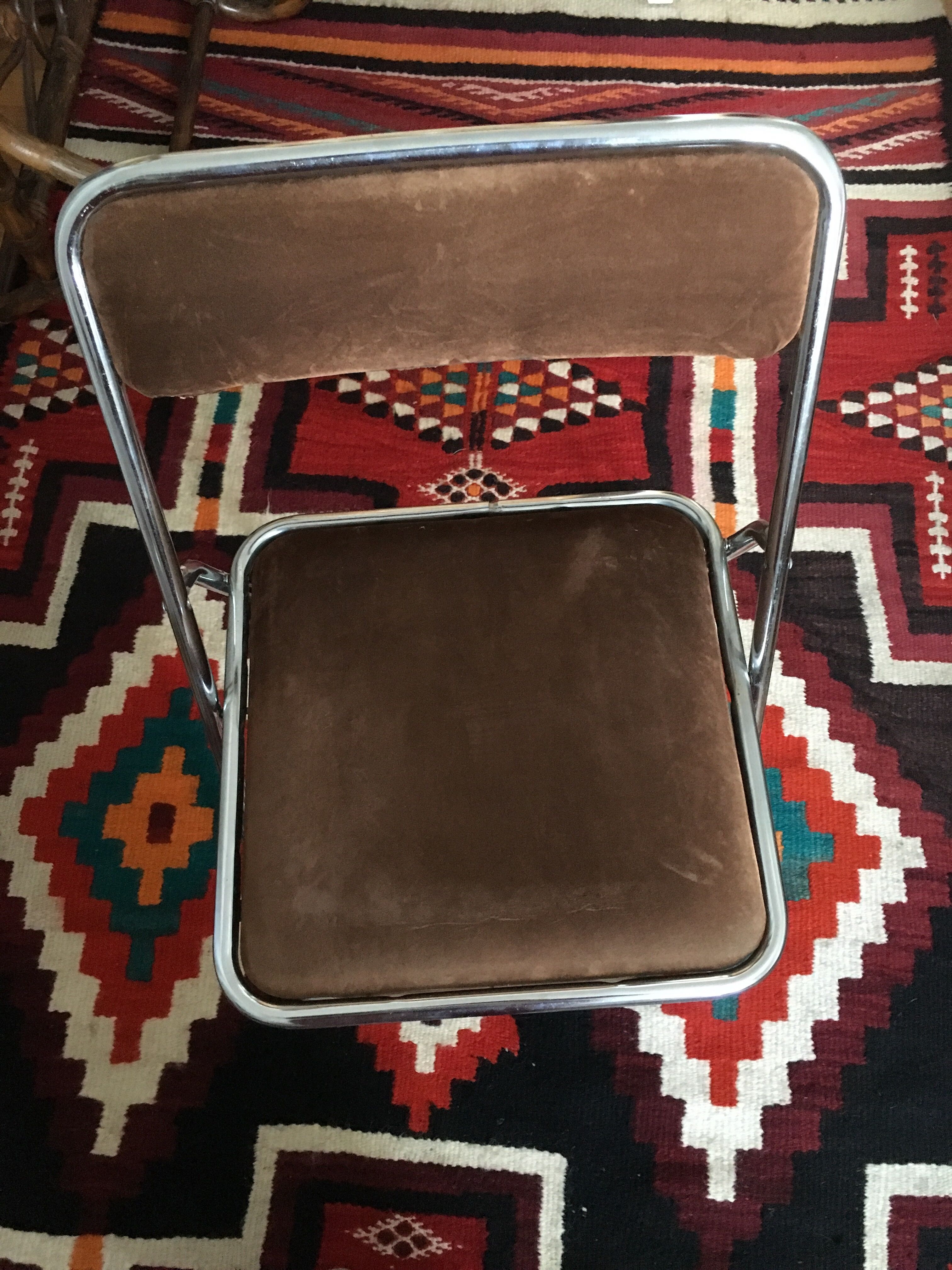 Lot de 4 chaises pliantes en velours
