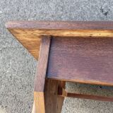 Modernist wooden desk with compass feet 1950