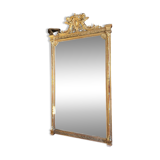 Miroir de cheminée d’époque napoléon iii en bois doré à décor de putti - xixe