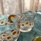 Vintage Walther punch bowl set + 6 floral cups - 1970s