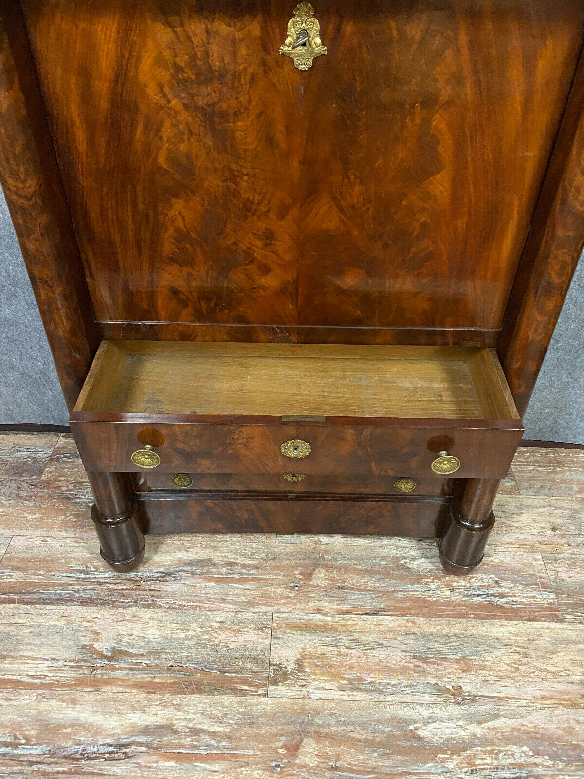 Secretary empire era in mahogany flamed around 1810