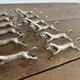 Set of 12 vintage horse galloping knife rests – Silver-plated metal