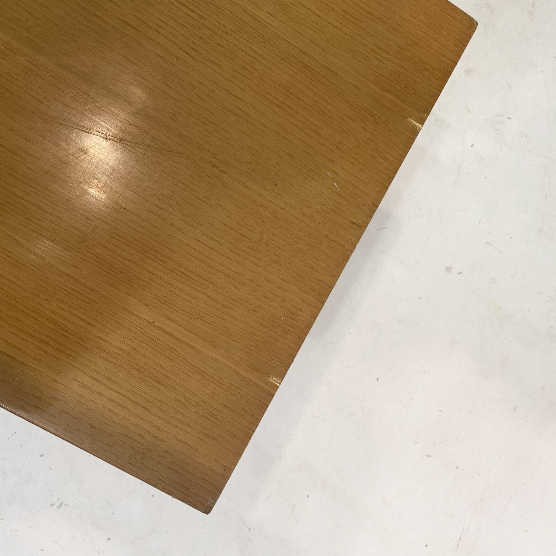 Large 1950s modernist coffee table – sculptural black base